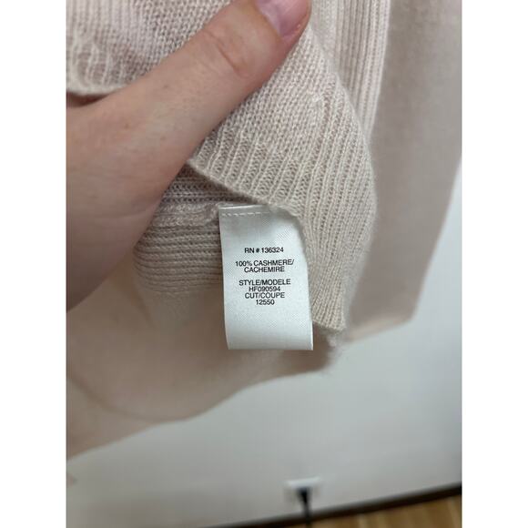 NWT Halston Heritage 100% Cashmere Cowl Neck Luxury Soft Neutral Sweater Medium - Picture 9 of 10